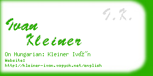 ivan kleiner business card